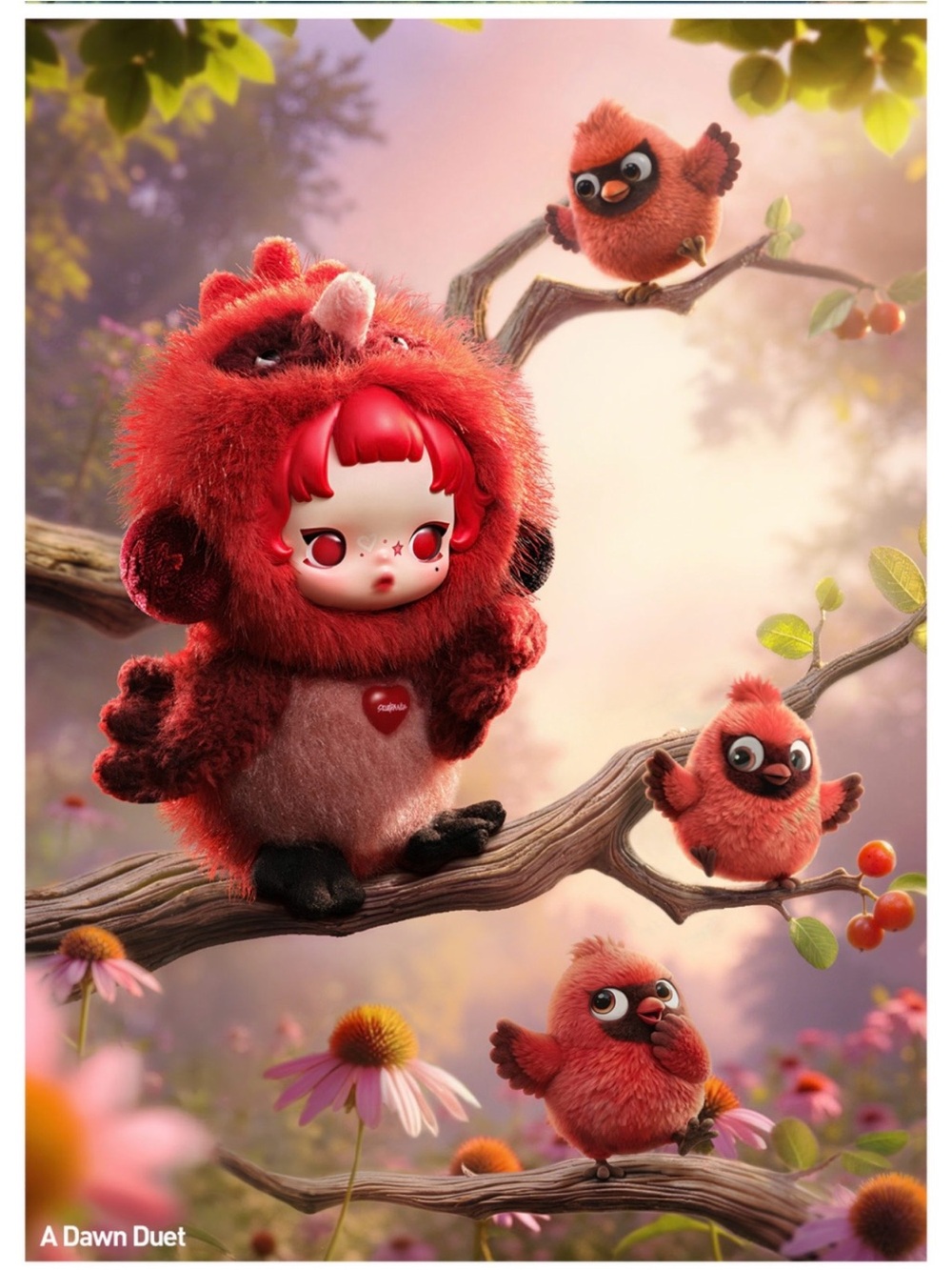 PopMart Dear Birds Series-Plush Pendant (A Dawn Duet)